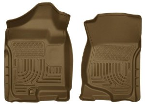 Cadillac Escalade EXT Front Floor Liners - Husky Liners - Weatherbeater - Tan - `07-`14